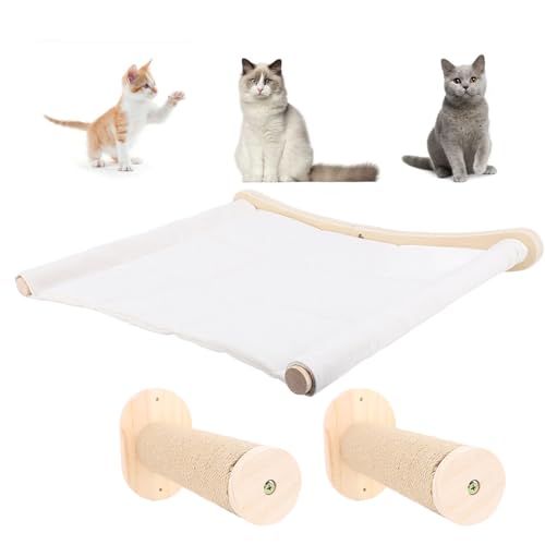 Katzenwandstufen mit Hängematte, Mehrschicht Stabiler Stützwand Montiert Platz Räumlich Rettend Birkenholz Katze Klettertreppe, Katzenmauer -Katze -Katzenregal für Innenkatzen Katzenwandstufen mit Hängematte, Mehrschicht Stabiler Stützwand Montiert Platz Räumlich Rettend Birkenholz Katze Klettertreppe, Katzenmauer -Katze -Katzenregal für Innenkatzen von JOROBURO