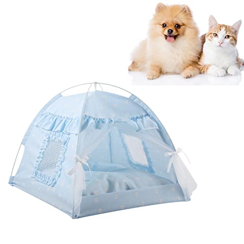 Katzenzelthaus, Halbgeschlossenes, Faltbares, Belüftetes Gaze-Vorhang-tragbares Sommer-Haustierzeltnest, Katzenprinzessin-Innenzelthaus-Hundezelte für (40 x 40 x 37 cm / 15,7 x Katzenzelthaus, Halbgeschlossenes, Faltbares, Belüftetes Gaze-Vorhang-tragbares Sommer-Haustierzeltnest, Katzenprinzessin-Innenzelthaus-Hundezelte für (40 x 40 x 37 cm / 15,7 x von JOROBURO