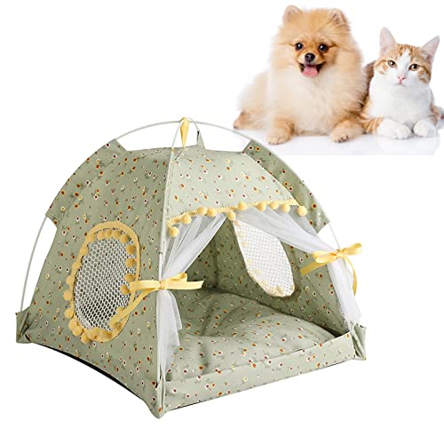 Katzenzelthaus, Halbgeschlossenes, Faltbares, Belüftetes Gaze-Vorhang-tragbares Sommer-Haustierzeltnest, Katzenprinzessin-Innenzelthaus-Hundezelte für (40 x 40 x 37 cm / 15,7 x Katzenzelthaus, Halbgeschlossenes, Faltbares, Belüftetes Gaze-Vorhang-tragbares Sommer-Haustierzeltnest, Katzenprinzessin-Innenzelthaus-Hundezelte für (40 x 40 x 37 cm / 15,7 x von JOROBURO