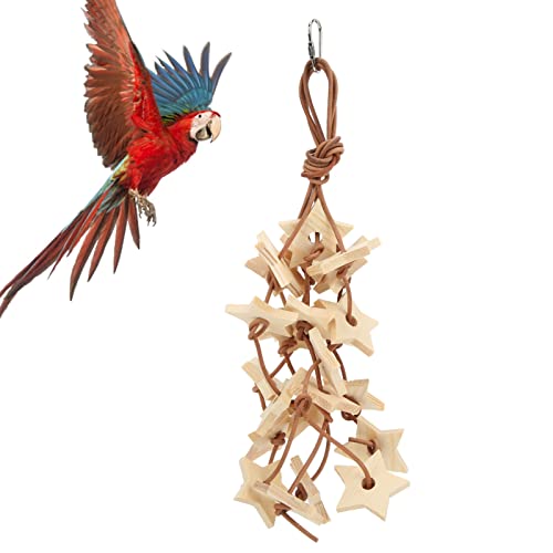 JOROBURO Papageien-Kauspielzeug, Vogel-Holzstern-Spielzeug, Bissfestes Papageien-Holzstern-Kauspielzeug, Holzblock-Vogelkäfig-Spielzeug für Wellensittiche, Sittiche, Nymphensittiche, JOROBURO Papageien-Kauspielzeug, Vogel-Holzstern-Spielzeug, Bissfestes Papageien-Holzstern-Kauspielzeug, Holzblock-Vogelkäfig-Spielzeug für Wellensittiche, Sittiche, Nymphensittiche, von JOROBURO