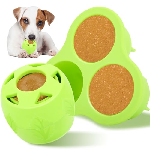 Pet Leaky Food Ball, Mehrzweck-Spaß Beim Zähneknirschen, Bissfestigkeit, Interaktives Gummi-Hundespielzeug, Hundefutter-Leckerli-Futterspender, ChewBall-Übungsspiel, IQ-Trainingsball-Futterspender-Spi von JOROBURO