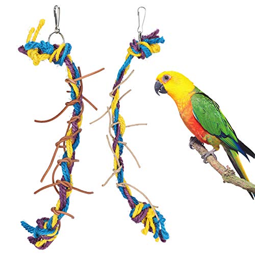 Vogel-Kauspielzeug, DREI Kontrastierende Farben, Haustier-Vogel-Kauseil-Spielzeug, Papageien-Bissknoten-Barsch-Käfig-Anhänger, Einfach zu Verwenden für Nymphensittiche, Vogel-Kauspielzeug, DREI Kontrastierende Farben, Haustier-Vogel-Kauseil-Spielzeug, Papageien-Bissknoten-Barsch-Käfig-Anhänger, Einfach zu Verwenden für Nymphensittiche, von JOROBURO