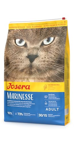JOSERA Marinesse (1 x 10 kg) | Adult | Premium Trockenfutter für ausgewachsene allergische Katzen | Lachs, Kartoffel & Erbse als ausgesuchte Proteinquellen | getreidefrei | Katzenfutter | 1er Pack von Josera
