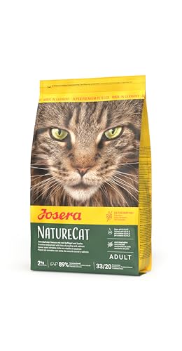 JOSERA NatureCat (1 x 2 kg) | Adult | Premium Trockenfutter für ausgewachsene Katzen | Lachs & Geflügel | erlesene Kräuter & gesunde Früchte | getreidefrei | Katzenfutter | 1er Pack von Josera