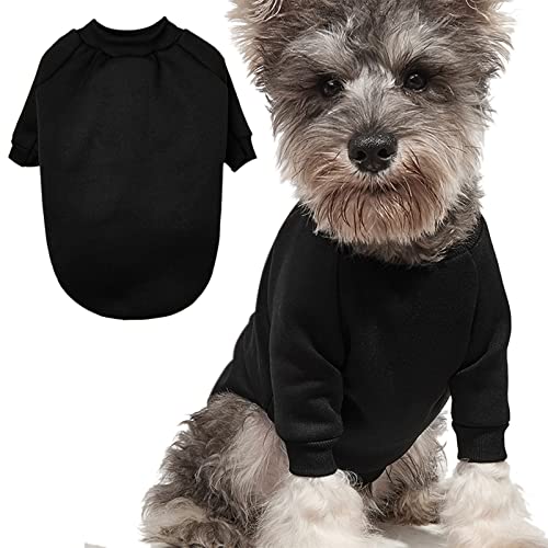 Puppy Sweater for Small Dogs Clothes Warm Winter Cat Clothe Pet Sweatshirt Knitwear Doggie Kitten Clothing, Black, X-Large von JOUHOI