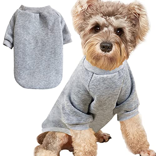 Puppy Sweater for Small Dogs Clothes Warm Winter Cat Clothe Pet Sweatshirt Knitwear Doggie Kitten Clothing, Grey, X-Large von JOUHOI