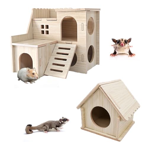 JOURINE 2 Packungen Winziges Hamster-Labyrinthaus aus Holz, pastoraler Stil, einfach zu montieren, Hamsterspielhaus für Chinchilla, Zuckergleiter, Zwerghamster und andere Kleintiere JOURINE 2 Packungen Winziges Hamster-Labyrinthaus aus Holz, pastoraler Stil, einfach zu montieren, Hamsterspielhaus für Chinchilla, Zuckergleiter, Zwerghamster und andere Kleintiere von JOURINE