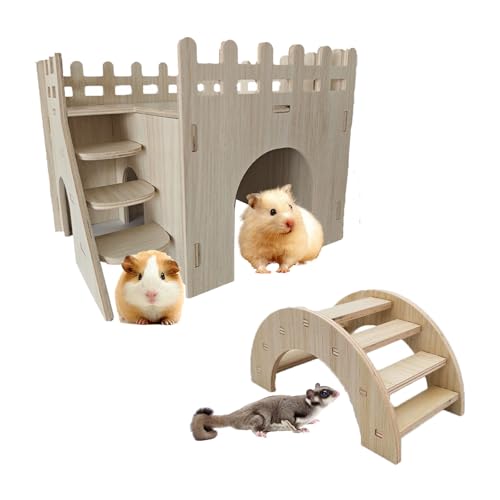 JOURINE 2 Packungen Winziges Hamster-Labyrinthaus aus Holz und lustige Bogenbrücke, einfach zu montieren, Hamsterspielhaus für Chinchilla, Zuckergleiter, Zwerghamster und andere Kleintiere JOURINE 2 Packungen Winziges Hamster-Labyrinthaus aus Holz und lustige Bogenbrücke, einfach zu montieren, Hamsterspielhaus für Chinchilla, Zuckergleiter, Zwerghamster und andere Kleintiere von JOURINE