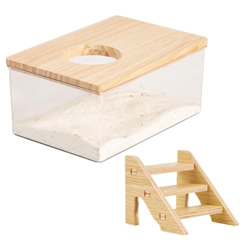 JOURINE Transparente Hamster-Sand-Badebox mit Leiter, multifunktionales Staubbad, Versteck & Grabbox für Hamster, Chinchillas und kleine Haustiere, leicht zu reinigendes Acryl-Lebensraum-Zubehör JOURINE Transparente Hamster-Sand-Badebox mit Leiter, multifunktionales Staubbad, Versteck & Grabbox für Hamster, Chinchillas und kleine Haustiere, leicht zu reinigendes Acryl-Lebensraum-Zubehör von JOURINE