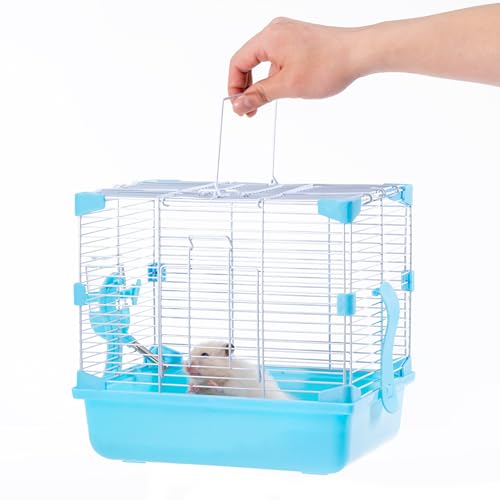 27,9 cm Kleintier-Hamsterkäfig, tragbarer Ausflugsträger, für temporären Käfig, Kurzreise, Picknick, mit Futternapf, Wasserflasche, für kleine bis mittelgroße Hamstertiere, Zwerg-Syrischer Hamster, 27,9 cm Kleintier-Hamsterkäfig, tragbarer Ausflugsträger, für temporären Käfig, Kurzreise, Picknick, mit Futternapf, Wasserflasche, für kleine bis mittelgroße Hamstertiere, Zwerg-Syrischer Hamster, von JOUSONTY