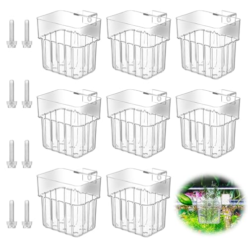 JOUTYFOR Aquarium-Pflanzenhalter aus transparentem Acryl mit Haken, 8 Stück, für Aquarium, Pflanztöpfe, Aquarium-Pflanzentöpfe, Dekoration für Aquaponische Pflanzen, Anbau, Aquarium, JOUTYFOR Aquarium-Pflanzenhalter aus transparentem Acryl mit Haken, 8 Stück, für Aquarium, Pflanztöpfe, Aquarium-Pflanzentöpfe, Dekoration für Aquaponische Pflanzen, Anbau, Aquarium, von JOUTYFOR