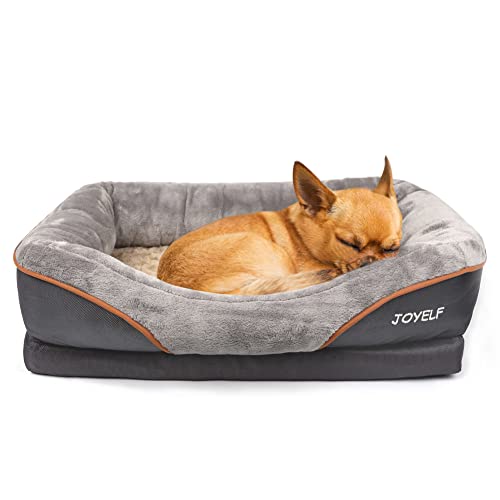 JOYELF Memory Foam Hundebett Kleines orthopädisches Hundebett & Sofa mit abnehmbarem waschbarem Bezug und Quietschspielzeug als Geschenk von JOYELF