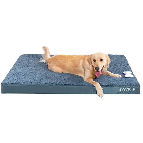 JOYELF XLarge Hundebettmatte für große Hunde, Eierkistenschaum-Haustierbettmatte mit wasserdichtem und abnehmbarem waschbarem Bezug von JOYELF