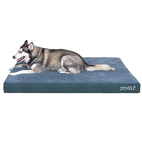JOYELF XXLarge Hundebettmatte für große Hunde, Eierkistenschaum-Haustierbettmatte mit wasserdichtem und abnehmbarem waschbarem Bezug von JOYELF