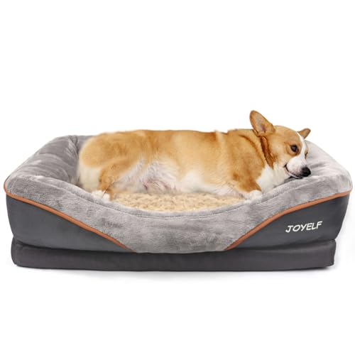 JOYELF Mittel Hundebett Orthopädisches Memory Foam Hundebett & Hundesofa mit abnehmbarem waschbarem Bezug und Quietschspielzeug als Geschenk von JOYELF