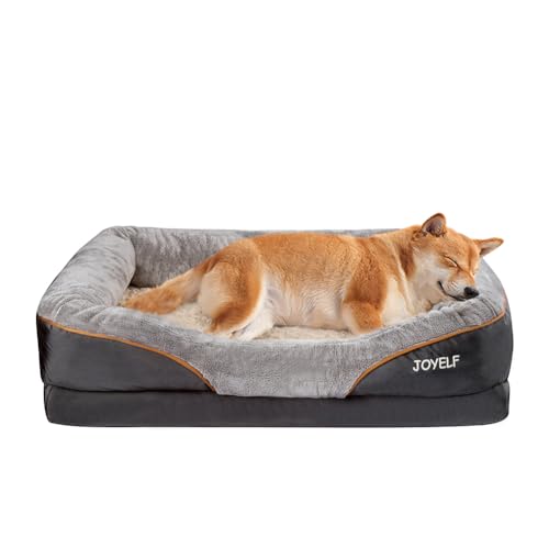 JOYELF Großes Hundebett Memory Foam orthopädisches Hundebett & Hundesofa mit abnehmbarem waschbarem Bezug und Quietschspielzeug als Geschenk von JOYELF