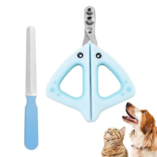 Profi Krallenschere für Hunde und Katzen mit Nagelfeile, Sicherheits Edelstahl Krallenzange mit 2mm & 3mm Loch, Krallenschere Katzen Schere für Anfänger Toll Geeignet für Hunde Katzen Kaninchen von JOYIAL
