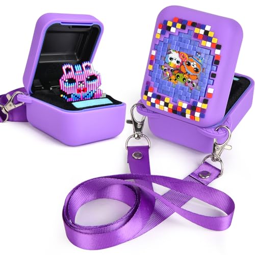 JOYIAL Silikon Schutz Tasche für Bitzee Digital Haustier, rutschfeste Silikonhülle mit Handschlaufe, Wasserdicht Stoßfest Kompatibel mit der Zubehör des Bitzee Interactive Toy Digital Pet (Lila) von JOYIAL