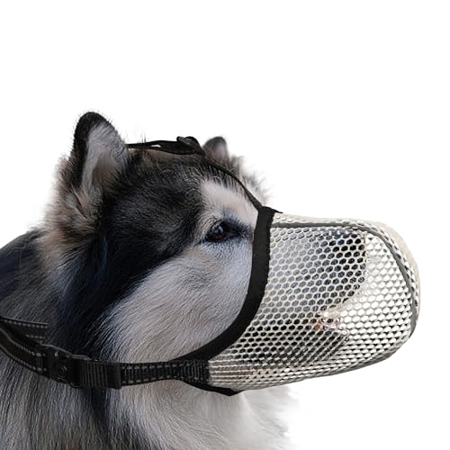 JOYPAWS Maulkorb für Hunde, atmungsaktiv, weich, für extra große Hunde, gegen Bellen, Beißen, Kauen, reflektierender und verstellbarer Korbmaulkorb mit Luftnetz, für Deutscher Schäferhund, Beige, XXL von JOYPAWS