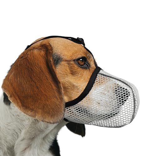 JOYPAWS Maulkorb für Hunde, atmungsaktiv, weich, für kleine bis mittelgroße Hunde, verhindert Bellen und Beißen, Kauen, reflektierender und verstellbarer Korbmaulkorb mit Luftnetz, für Schnauzer, von JOYPAWS