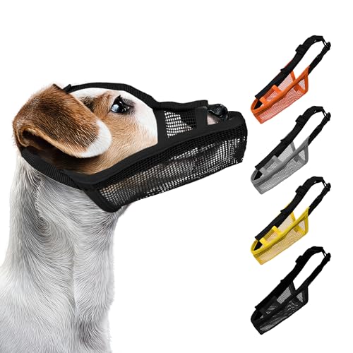 JOYPAWS Weicher Maulkorb für kleine, mittelgroße und große Hunde, lange Schnauze, atmungsaktiv, luftdurchlässig, trinkbar, Haustiermaulkorb gegen Beißen, Kauen mit verstellbaren Riemen, Anti-Bellen von JOYPAWS
