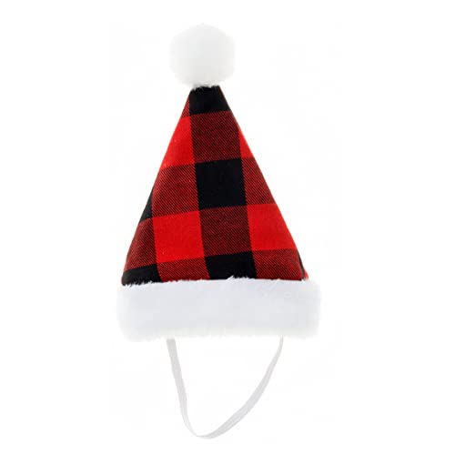 Weihnachtsmütze für Katzen, Weihnachtsmannmütze, Haustier-Weihnachtskostüm, für Welpen, Hunde, Katzen, Weihnachtsmannmütze mit verstellbarem elastischem Kinnriemen, karierte Weihnachtsmütze, Rot Weihnachtsmütze für Katzen, Weihnachtsmannmütze, Haustier-Weihnachtskostüm, für Welpen, Hunde, Katzen, Weihnachtsmannmütze mit verstellbarem elastischem Kinnriemen, karierte Weihnachtsmütze, Rot von JOYPAWS