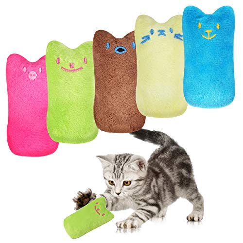 JOYUE Spielzeug mit Katzenminze, 10 Stück Set Niedlich Plüsch Daumen Geformt Katzenspielzeug Beschaftigung, Katzenkissen, Katzen Kauen Spielezeug, Innovatives Katzenspielzeug von JOYUE