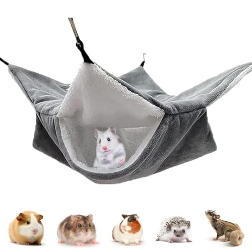 JOZMMZEOOA Doppelschicht Meerschweinchen Hängematte Handgenäht 34CM x 34CM Hängematte Heerschweinchen Frei Verstellbar für Ausruhen Zubehör Rutschfestes Design für Kaninchen Meerschweinchen von JOZMMZEOOA