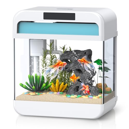 Aquarium-Fischglas mit einstellbarer 3-farbiger Beleuchtung, 3-in-1 leise Pumpe mit Filterung, Sauerstoffversorgung, Wasserzirkulation, Dreifach-Funktion, HD-Schwimmglas, auslaufsicherer, verdickter Aquarium-Fischglas mit einstellbarer 3-farbiger Beleuchtung, 3-in-1 leise Pumpe mit Filterung, Sauerstoffversorgung, Wasserzirkulation, Dreifach-Funktion, HD-Schwimmglas, auslaufsicherer, verdickter von JPHYLL