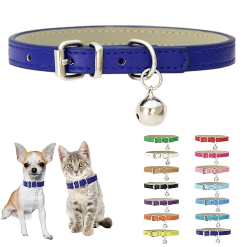 Hundehalsband, mit Glöckchen, für Katzen, Haustiere, kleine Hunde, Glöckchen, kleines Mädchen, weiblich, Jungen, Welpen, Halsband für XS, XS, XS, extra Rassen, Blau XXS Hundehalsband, mit Glöckchen, für Katzen, Haustiere, kleine Hunde, Glöckchen, kleines Mädchen, weiblich, Jungen, Welpen, Halsband für XS, XS, XS, extra Rassen, Blau XXS von JPOJPO