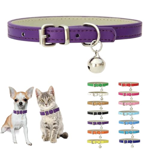 Hundehalsband mit Glöckchen, für Katzen, Haustiere, kleine Hunde, Glöckchen, für kleine Mädchen, weiblich, Jungen, Puppenhalsband für XS, XS, XS, XS, extra Rassen, Violett Hundehalsband mit Glöckchen, für Katzen, Haustiere, kleine Hunde, Glöckchen, für kleine Mädchen, weiblich, Jungen, Puppenhalsband für XS, XS, XS, XS, extra Rassen, Violett von JPOJPO