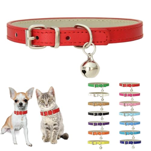 Hundehalsband mit Glöckchen, für Katzen, Haustiere, kleine Hunde, Glöckchen, kleines Mädchen, weiblich, Jungen, Welpen, Halsband für XS, XS, XS, XS, extra Rassen, Rot, Größe XXS Hundehalsband mit Glöckchen, für Katzen, Haustiere, kleine Hunde, Glöckchen, kleines Mädchen, weiblich, Jungen, Welpen, Halsband für XS, XS, XS, XS, extra Rassen, Rot, Größe XXS von JPOJPO