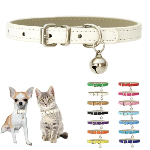 Weißes XXS Hundehalsband mit Glöckchen, Welpenhalsband mit Glöckchen, für kleine Hunde, kleine Mädchen, weiblich, Jungen, Welpen, Halsband für XS, XS, XS, XS, extra Rassen Weißes XXS Hundehalsband mit Glöckchen, Welpenhalsband mit Glöckchen, für kleine Hunde, kleine Mädchen, weiblich, Jungen, Welpen, Halsband für XS, XS, XS, XS, extra Rassen von JPOJPO