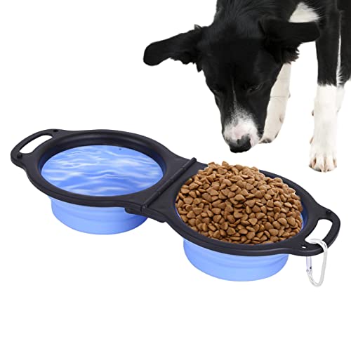 Futter- und Wasserspender für Haustiere - Doppelnapf-Futternapf für Hunde,Reisenapf für Hundefutter und Wasser, tragbarer Reisenapf für Nass- und Trockenfutter Jpsdows von JPSDOWS