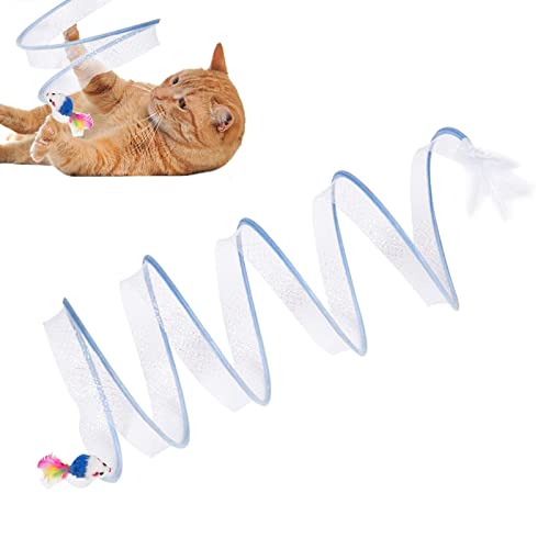 Gefaltete Katzentunnel - Faltbares Haustierspielzeug für Katzen Tunnel S,Cat Tunnel Tube Pet interaktives Spielzeug für Kaninchen, Kätzchen, Katzen von JPSDOWS