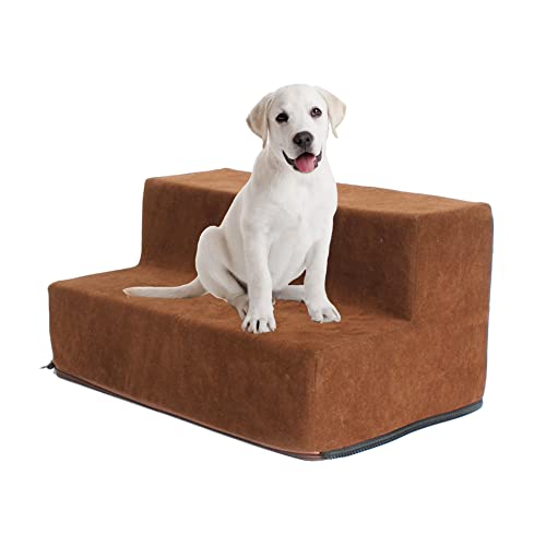 Hundetreppe für Kleine Hunde Tragbar Auf Hochbett 2stöckige Treppe Hirsch Samtholster Abnehmbare Waschbare Teppichlauffläche Hundetreppe für Kleine Hunde Tragbar Auf Hochbett 2stöckige Treppe Hirsch Samtholster Abnehmbare Waschbare Teppichlauffläche von JPSDOWS