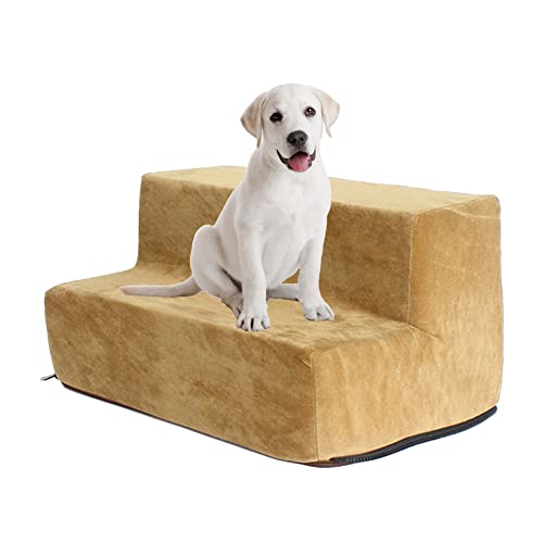 Hundetreppe für Kleine Hunde Tragbar Auf Hochbett 2stöckige Treppe Hirsch Samtholster Abnehmbare Waschbare Teppichlauffläche Hundetreppe für Kleine Hunde Tragbar Auf Hochbett 2stöckige Treppe Hirsch Samtholster Abnehmbare Waschbare Teppichlauffläche von JPSDOWS