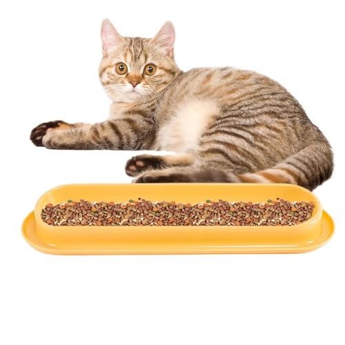 JPSDOWS Katzenfutter-Wassernäpfe,Lange Futternapf für Haustiere | 15 Grad geneigter Langer Teller für Futter- und Wassernäpfe - Auslaufsicherer Katzen- und Hundefutterspender, Haustierbedarf für von JPSDOWS