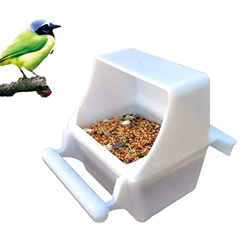 JPSDOWS Vogelkäfig-Futterstation für Vogelkäfig, Vogelfutterstation ohne Chaos für Käfig | Abnehmbarer Papageienfutterspender mit Spritzschutz - Papageienbox inkl von JPSDOWS