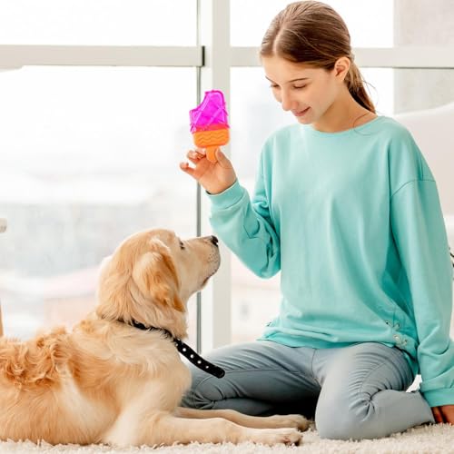 JPSDOWS Welpen Kauspielzeug für den Zahnwechsel - Eiscreme-Form Hundespielzeug Zur Beschäftigung - Kühlbar & Befüllbar Design Für Pudel Bulldog Geistige Anregung Beruhigend Haus Garten von JPSDOWS