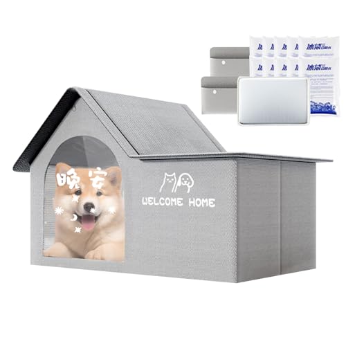 Kaltes Hundebett | Kaltes Hundebett für Hunde mit Kühlgel, bequemes und leichtes Zubehör für Garten, Balkon, Hof, Innen- und Außenbereich von JPSDOWS