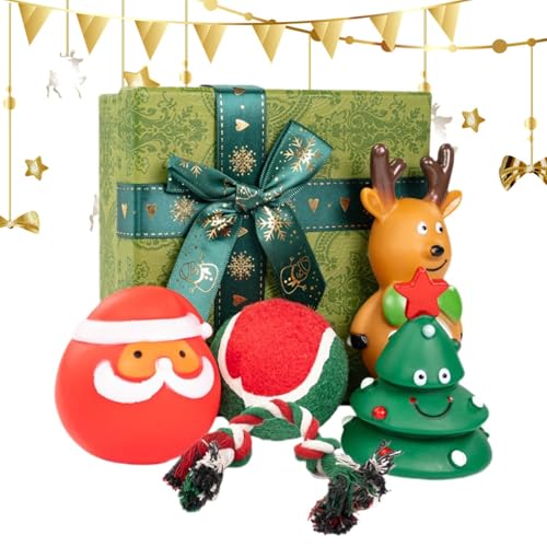 Quietschendes Kauspielzeug für Hunde, Kauspielzeug-Set für Hunde | Kauendes, quietschendes Gummispielzeug für Hunde | Welpengeräusche erzeugendes Spielzeug für drinnen und draußen, saisonaler Elch-Wei Quietschendes Kauspielzeug für Hunde, Kauspielzeug-Set für Hunde | Kauendes, quietschendes Gummispielzeug für Hunde | Welpengeräusche erzeugendes Spielzeug für drinnen und draußen, saisonaler Elch-Wei von JPSDOWS