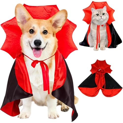 Halloween-Vampir-Hundekostüm, lustiger Umhang für kleine, mittelgroße und große Hunde, Haustier-Katzen-Cosplay-Bekleidung für Halloween-Partys Halloween-Vampir-Hundekostüm, lustiger Umhang für kleine, mittelgroße und große Hunde, Haustier-Katzen-Cosplay-Bekleidung für Halloween-Partys von JQTOP