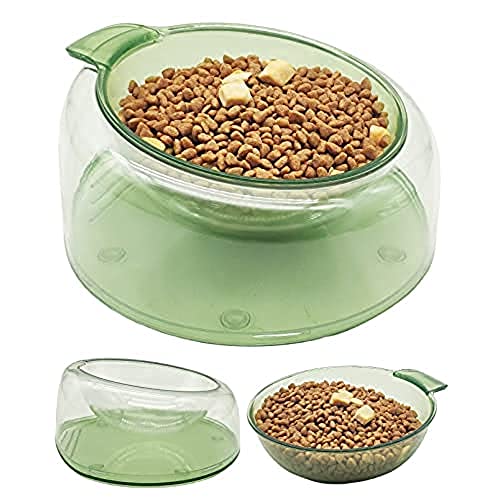 JQTOP Erhöhter Katzennapf aus Kunststoff für Innen- und Katzenfutter, rutschfest, auslaufsicher, langlebig, geneigt, erhöhte Hundenäpfe, Futterstation für kleine Kätzchen und Hunde, 482 ml von JQTOP