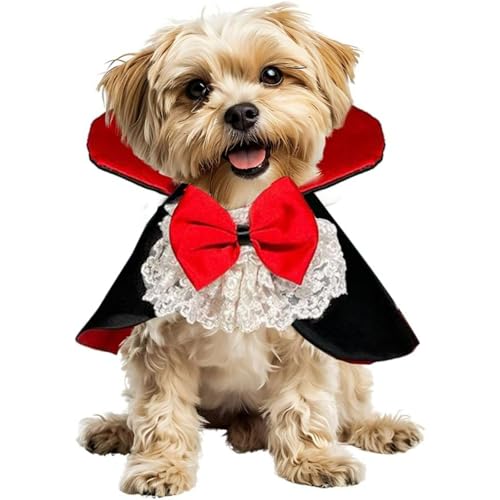 Vampirkostüm für Hunde und Katzen, Halloween-Umhang, gruseliger Umhang für Süßes oder Leckerli, für Haustier-Cosplay, Party-Dekorationen, Größe M Vampirkostüm für Hunde und Katzen, Halloween-Umhang, gruseliger Umhang für Süßes oder Leckerli, für Haustier-Cosplay, Party-Dekorationen, Größe M von JQTOP