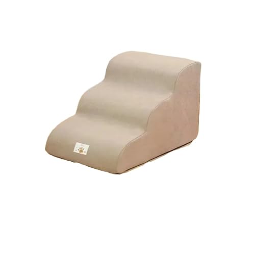 Abnehmbare Hundetreppe, hohe Elastizität, Hunde/Katzen, Rampenleiter, rutschfeste Schwammstufen, passend für Hochbett oder Couch, Haustierbedarf (Khaki) von JQVDE