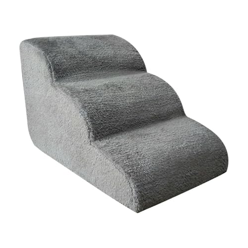 Hundetreppe Antirutsch Haustierrampen Treppe Hunderampen passend zum Bett Hundelreppe 3-stöckig Trainingstreppe abnehmbar und abwaschbar(GRAY) von JQVDE