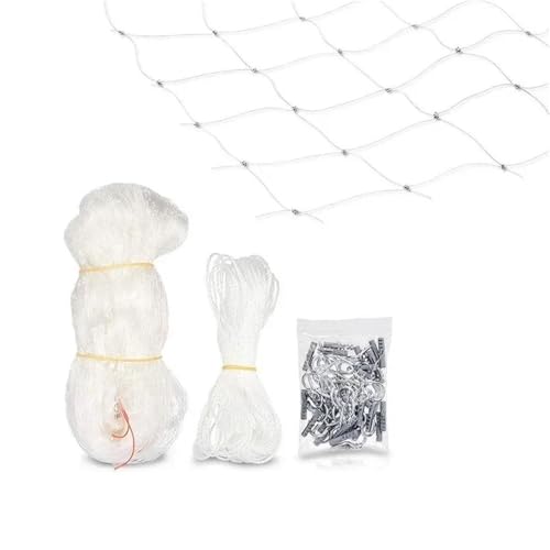 JQVDE Katzennetz, Haustier-Schutzhülle, schwimmendes Fensternetz, Kunststoff, Nylon, Stahldraht, Gitter, Garten, Balkon, Sicherheitsnetz zum Schutz vor Stürzen (Schutznetz, 4 x 3 m) von JQVDE