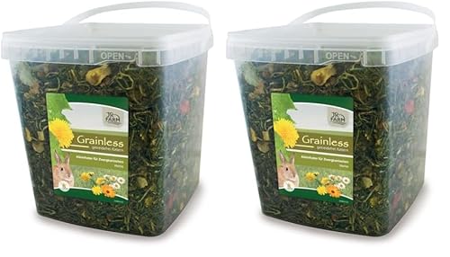 JR FARM Grainless Herbs Zwergkaninchen 5l Eimer:1 kg (Packung mit 2) von JR Farm