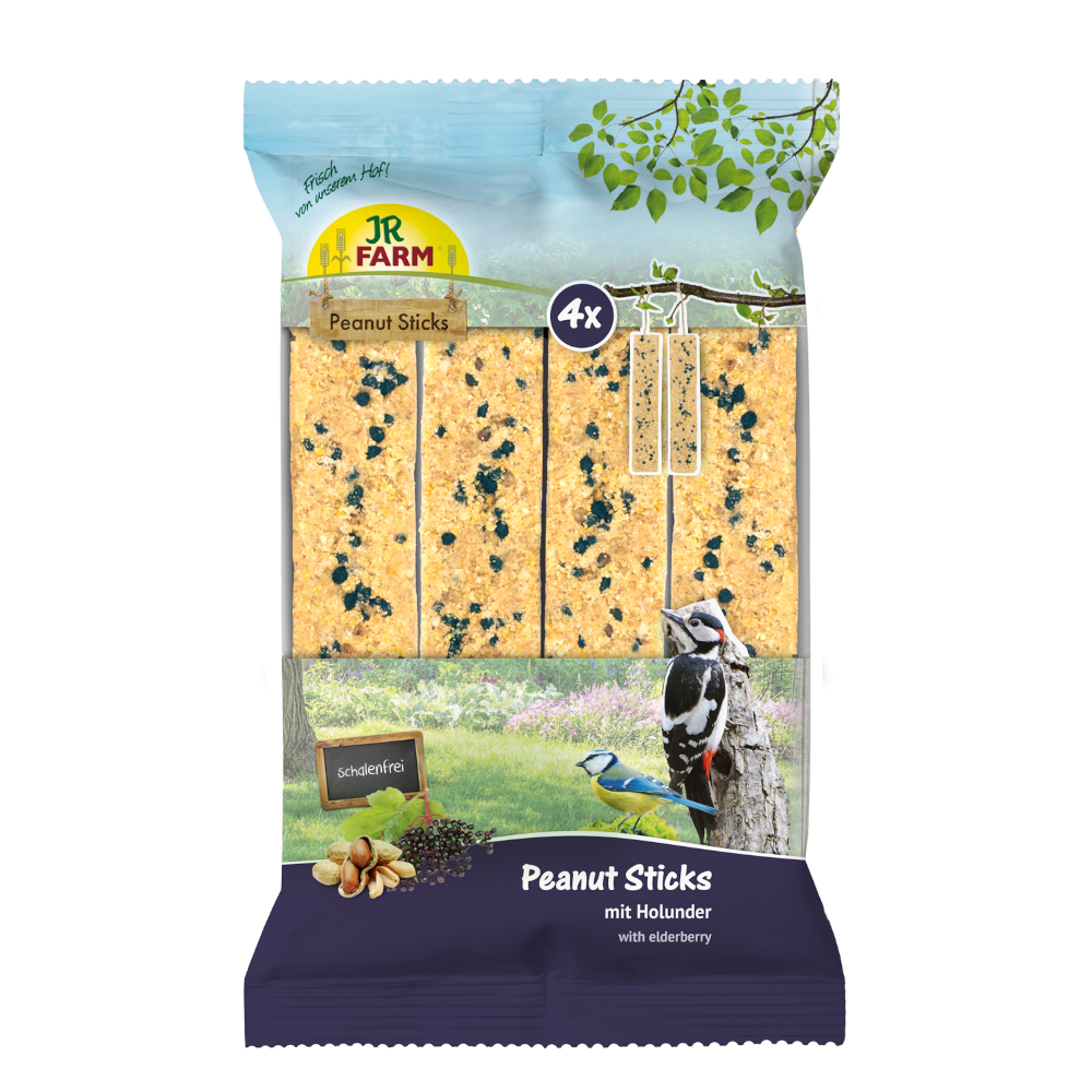 JR Farm 4x Peanut Sticks Schalenfrei 640 g - mit Holunder JR Farm 4x Peanut Sticks Schalenfrei 640 g - mit Holunder von JR Farm
